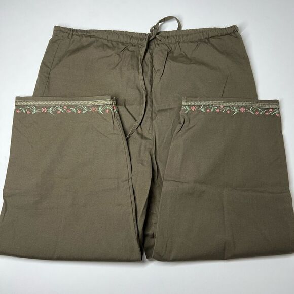 PARA Y2K Vintage Gasoline Embroidered Capri Cotton Bohemian Size 12 - Picture 6 of 14